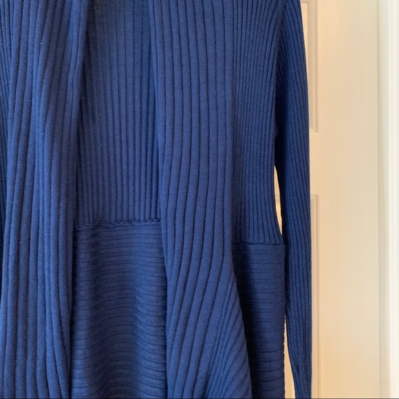 NEW Navy Blue Open Front Knit Cardigan - Picture 6 of 9